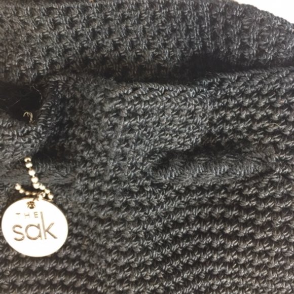 The Sak Dylan Backpack in Crochet, Roomy Bag with Dual Straps, Black Vtg main image 11